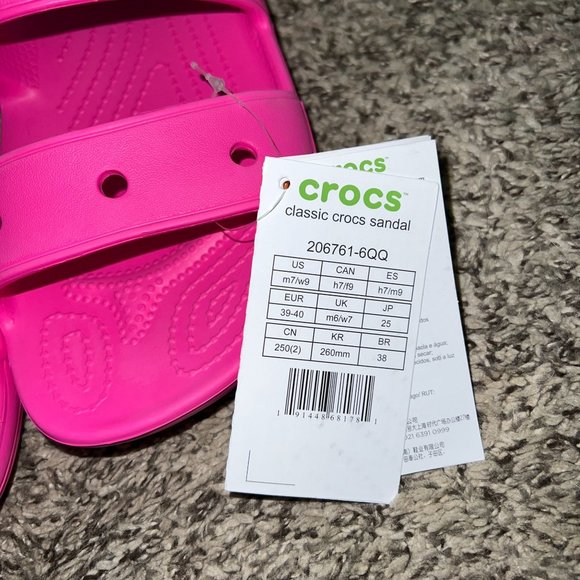 FLASH SALE Crocs Classic Crocs Sandal Pink Women's 9 - Picture 4 of 5